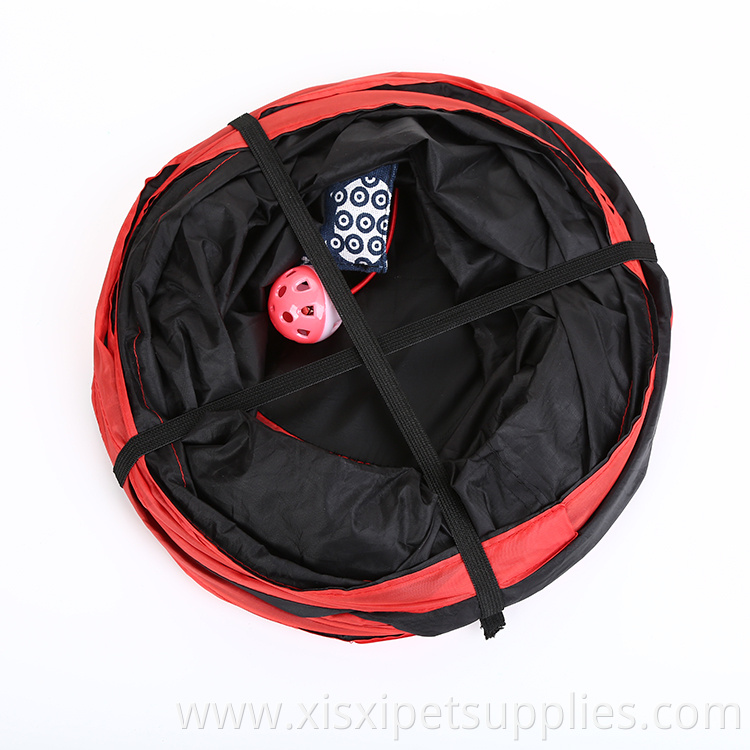 wholesale red color 3 way cat tunnel pet toy tube